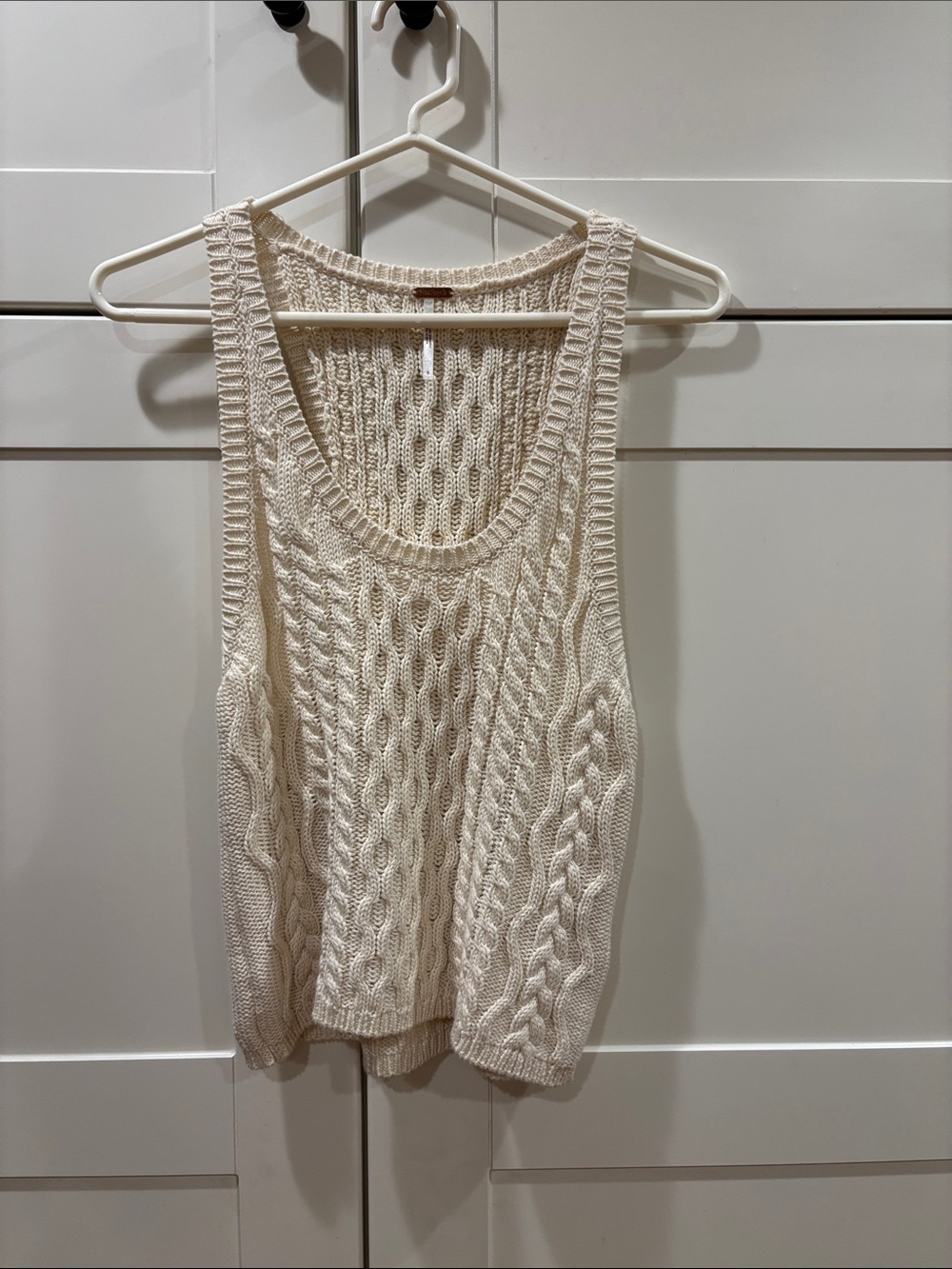 Free People Cream Cable Knit Tank